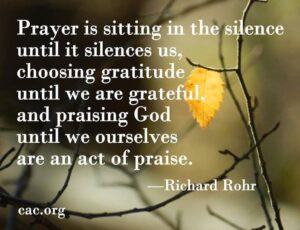 prayer is sitting in the silence