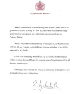 Queen's Letter to the Nation