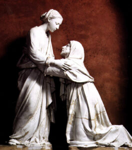 Statue of the Visitation by Luca della Robbia. Public domain.